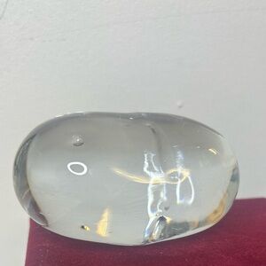 Galway 🥔 Vintage Clear Glass Potato Shaped Paperweight Collectible Office Art